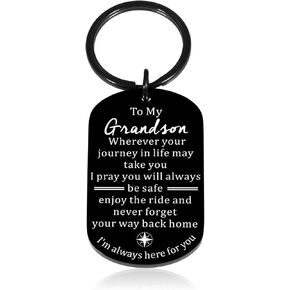 Fathers Day Gift for Grandson Brass Compass Engraved Quote, Stocking Stuffer for Men, Memory Present to My Grandson, Birthday, Graduation, Confirmation Valentine Gifts for Boys