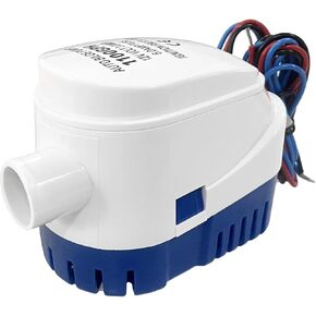 1-1/8 Inch Dia Outlet Bilge Pump, Automatic Submersible Bilge Water Pump for Boats, 12v 1100GPH Built-in Auto Float Switch