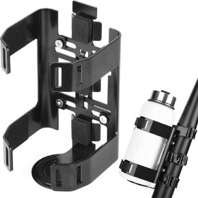 Cosmos Bike Water Bottle Holder Bicycle Bottle Cage Rack for Road Bike, Mountain Biks, Golf Cart, Scooter, Parasol - Adjustable Holding Size Fit for Diameter 2.5" - 3" Bottles & Two-Way Installation