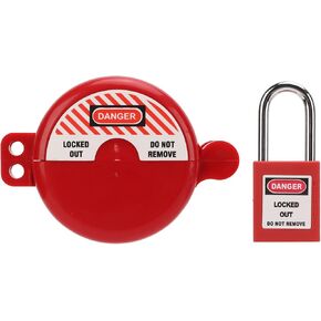 Valve Lockout and Safety Padlock Combination, 1.1-3.15 inch Lock Out Tag Out Door Knob Covers Valve Locks for Faucet Knob, Spigot and Various Gas Storage , ‑57°c - 177°C,