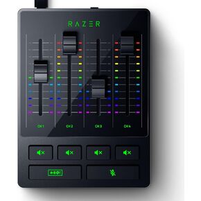 جهاز مزج الصوت من Razer: جهاز مزج البث/البث الكل في واحد - تصميم ذو 4 قنوات - XLR Preamp - إعدادات الصوت المدمجة ومعالجة الصوت - اتصال USB - التوصيل والتشغيل - Chroma RGB (متجدد) in Kuwait