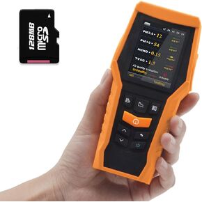 Smart Air Quality Meter indoor 11-in-1 Air Monitor PM1.0 PM2.5 PM10 Dust TVOC VOC Detector HCHO AQI Tester with Data Record for Home Office (126S)