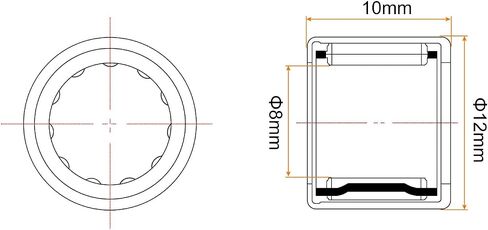 6pcs BK0810 Needle Roller Bearings 8mm Bore 12mm OD 10mm Width Chrome Steel Closed End for Transmission Gearbox in Saudi Arabia