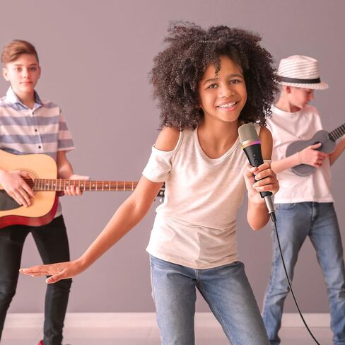 ميكروفون الكاريوكي الديناميكي TONOR RGB للغناء مع كابل 5M XLR، ميكروفون سلكي محمول باليد XLR، متوافق مع آلة الكاريوكي/مكبر الصوت/أمبير/خلاط لغناء الكاريوكي والكلام والأنشطة الخارجية in Kuwait