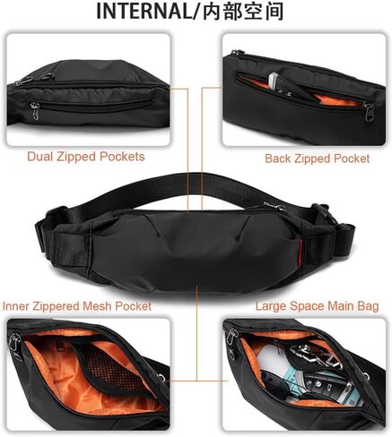 Large Crossbody Fanny Pack for Men and Women, Mini Sling Bag, Multi Pocket Fanny Pack Cross Body Bags Purse Casual Hands-Free Wallets Waist Pack Phone Bag Sports Festival Workout Traveling Running in Saudi Arabia