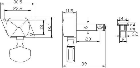 موالف الجيتار الصوتي من جولدن جيت F-2217 - 6 أفراد (3+3) - كروم in Kuwait
