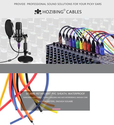 XLR to XLR Microphone Cable XLR Male to Female Mic Cable 3-Pin Balanced Shielded 27AWG OFC XLR Cable for Mic Mixer, Recording Studio, Podcast-Multi Colored, Zinc Alloy Connectors 1 Pack (Purple, 10FT) in Saudi Arabia