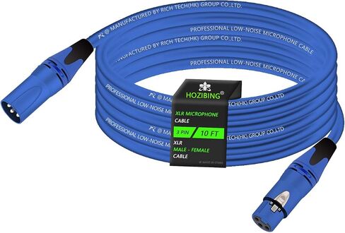 XLR to XLR Microphone Cable XLR Male to Female Mic Cable 3-Pin Balanced Shielded 27AWG OFC XLR Cable for Mic Mixer, Recording Studio, Podcast-Multi Colored, Zinc Alloy Connectors 1 Pack (Purple, 10FT) in Saudi Arabia
