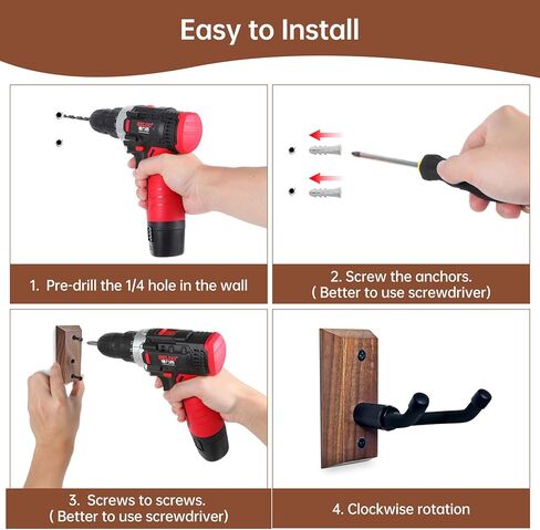 Ukulele Wall Mount Hanger, Black Walnut Hardwood Upgrade Ukulele Hanger Holder For Concert Pineapple Soprano Tenor Baritone Mandolin and Banjo, Ukulele Wall Hook Display For Home, Studio, Concert. in Kuwait