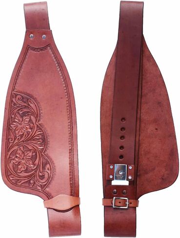 CHALLENGER Horse Horse Western Adult Floral Oiled Tan Leather Replacement Saddle Fenders 5260DT in Saudi Arabia