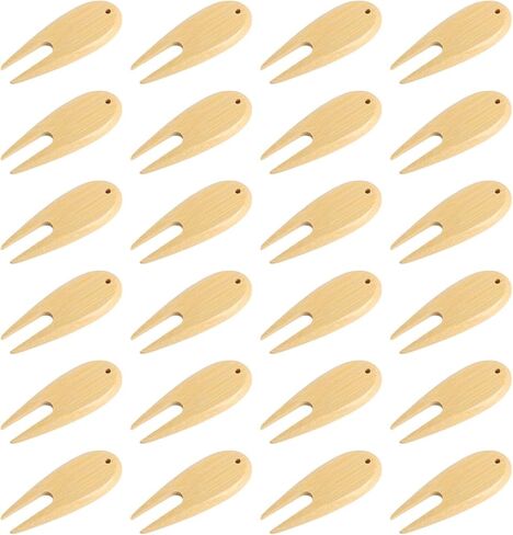 15pcs Divot Repair Tool Green Divot Fork Divot Remover Fork for Golfs Bamboo Fork Accessories in Saudi Arabia