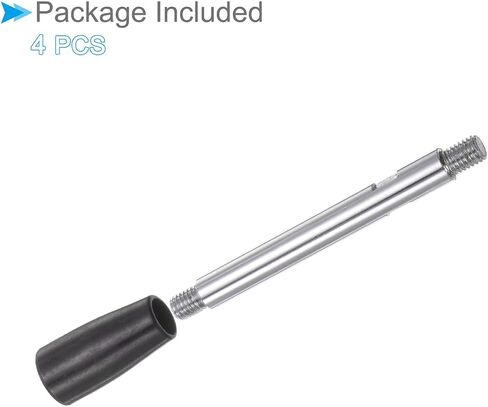 Revolving Crank Clamping Handle, M8 Male Thread 116mm Length, Chrome Plated Long Arm Handwheel Handle Knob Black - (Applications: for Lathe Machinery), 4-Pieces in Saudi Arabia