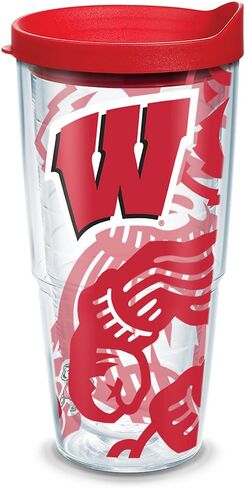Tervis NCAA Wisconsin Badgers Tumbler With Lid, 24 oz, Clear in Saudi Arabia
