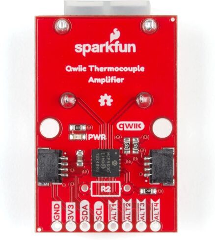 مضخم الصوت SparkFun Qwiic الحراري - MCP9600 (موصل PCC) - مستشعرات درجة الحرارة من النوع K-2، 4 تنبيهات لدرجة الحرارة قابلة للبرمجة، وصلة ADDR لعناوين I2C المتغيرة، موصل مستقطب JST ذو 4 سنون in Saudi Arabia
