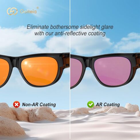نظارات Goiteia 100% برتقالية وزرقاء تحجب الضوء تناسب أكثر من النظارات - نظارات ألعاب الكمبيوتر بلون كهرماني من أجل نوم أفضل/إجهاد العينين/حساسة للضوء - خفيفة للغاية in Kuwait