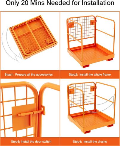 Forklift Safety Cage,36x36 Inches Heavy duty Forklift Cage,Forklift Man Basket up to Load 1200LBS for 1-3 People in Saudi Arabia