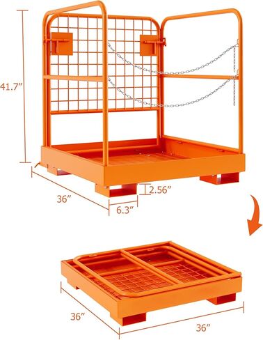 Forklift Safety Cage,36x36 Inches Heavy duty Forklift Cage,Forklift Man Basket up to Load 1200LBS for 1-3 People in Saudi Arabia