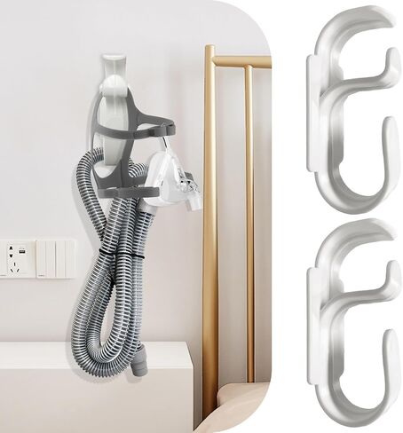 قطعتان من شماعة خرطوم CPAP مع ميزة مضادة للفك - خطاف قناع CPAP وحامل أنابيب - منظم خرطوم CPAP يتجنب تشابك خرطوم CPAP - لوازم Cpap التي يمكن أن تحسن نومك in Kuwait