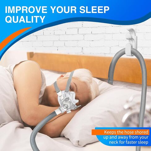 قطعتان من شماعة خرطوم CPAP مع ميزة مضادة للفك - خطاف قناع CPAP وحامل أنابيب - منظم خرطوم CPAP يتجنب تشابك خرطوم CPAP - لوازم Cpap التي يمكن أن تحسن نومك in Kuwait