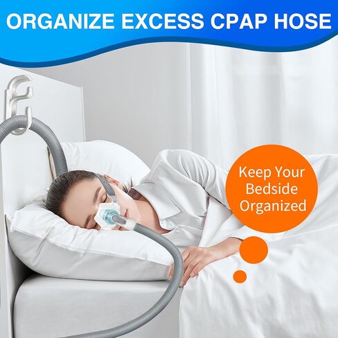 قطعتان من شماعة خرطوم CPAP مع ميزة مضادة للفك - خطاف قناع CPAP وحامل أنابيب - منظم خرطوم CPAP يتجنب تشابك خرطوم CPAP - لوازم Cpap التي يمكن أن تحسن نومك in Kuwait