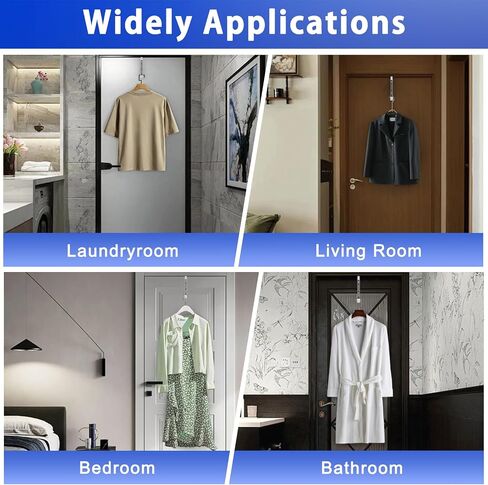 1 Pcs Over The Door Hooks Hanger,Folding Over Door Clothes Drying Laundry Rack Hooks for Hanging Clothes,Over Door Towel Racks with 6 Groves,Hanger for Clothes,Coats,Towels for Bedroom Bathroom -White in Saudi Arabia