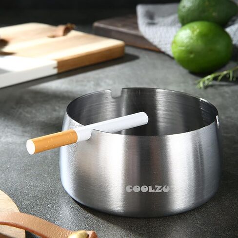 Ashtray for Cigarettes Windproof Ash : Outdoor and Indoor Stainless Steel Ash Tray for Home Office Tabletop Outside Patio and Garden (1 Pcs Small) in Saudi Arabia