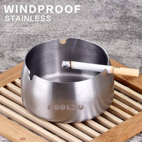 Ashtray for Cigarettes Windproof Ash : Outdoor and Indoor Stainless Steel Ash Tray for Home Office Tabletop Outside Patio and Garden (1 Pcs Small) in Saudi Arabia