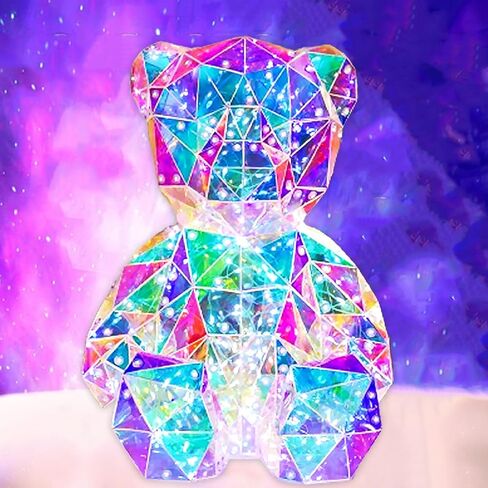 ضوء ليلي LED ملون على شكل دمية دب، ألعاب أطفال، مصباح بجانب السرير، هدية عيد ميلاد الأم والأطفال - تزيين الطاولة - مع قابس USB وصندوق هدايا in Kuwait