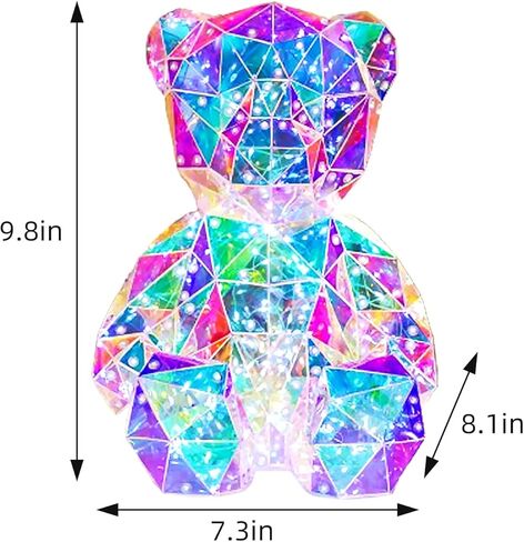 ضوء ليلي LED ملون على شكل دمية دب، ألعاب أطفال، مصباح بجانب السرير، هدية عيد ميلاد الأم والأطفال - تزيين الطاولة - مع قابس USB وصندوق هدايا in Kuwait