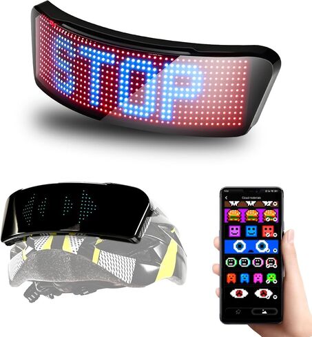 LED Pixel Helmet Display Screen: App-Controlled DIY Motorcycle & Bike Helmet Light, Rechargeable Bike Lights for Night Riding, Turn Signals, Speed Display & Alert, Motorcycle & Bike Helmet Accessories in Kuwait