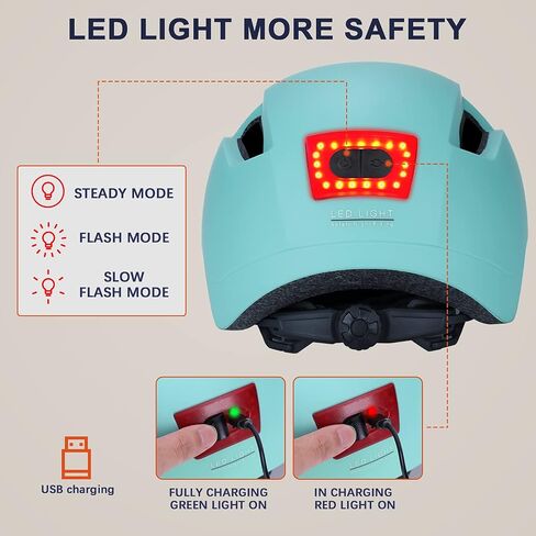 Adult Bike Helmet with Light - Dual Certified for Bicycle Scooter Skateboard Road Cycling Skating Helmet in Saudi Arabia