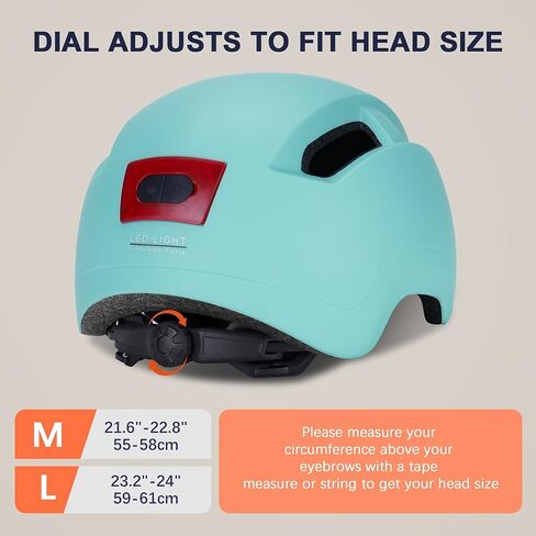 Adult Bike Helmet with Light - Dual Certified for Bicycle Scooter Skateboard Road Cycling Skating Helmet in Saudi Arabia