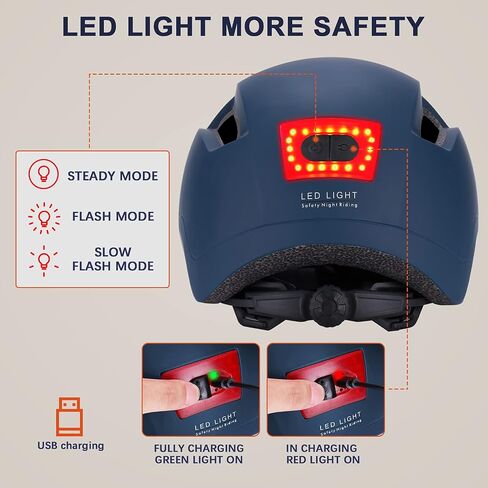 Adult Bike Helmet with Light - Dual Certified for Bicycle Scooter Skateboard Road Cycling Skating Helmet in Saudi Arabia