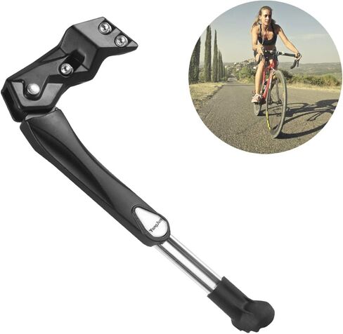 Garneck Bike Kickstand Adjustable Rear Mount Kickstand Aluminum Alloy Bicycle Kickstand Bike Feet Support for Mountain Bike MTB (Black) in Saudi Arabia