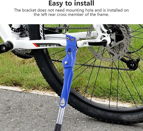 Garneck Bike Kickstand Adjustable Rear Mount Kickstand Aluminum Alloy Bicycle Kickstand Bike Feet Support for Mountain Bike MTB (Black) in Saudi Arabia