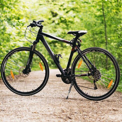 Garneck Bike Kickstand Adjustable Rear Mount Kickstand Aluminum Alloy Bicycle Kickstand Bike Feet Support for Mountain Bike MTB (Black) in Saudi Arabia