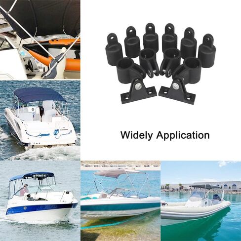 مجموعة أدوات تجهيزات علوية من Marine Bimini مقاس 2.54 سم من النايلون الأسود من شريحة الفك، ومفصلة سطح السفينة، وأغطية علوية 3 مجموعة فيونكة لقوارب الكاياك المكونة من 12 قطعة in Kuwait