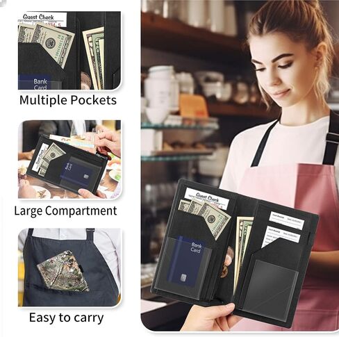 Server Book for Waitress Enlarged Server Books Waitress Books with Zipper Pocket Camouflage Design Serving Book Organizer Restaurant Guest Check Presenter in Saudi Arabia