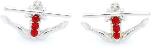 Gymnast Post Earrings - Uneven Bars - Rhodium & Crystal - HOT PINK in Saudi Arabia