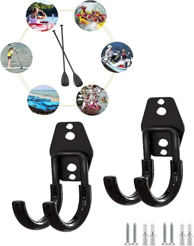 2Pcs Kayak Oars Holds Rack, Kayak Paddle Wall Hanger, Paddle Mount Hanger, kayak Paddle Hanger, kayak Paddle Storage Rack Holder, Perfect for Display & Storage, for Garage, Dock or Shed, NO Paddle in Saudi Arabia