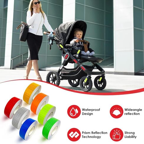 3 Rolls Reflective Tape Reflective Warning Tape Outdoor Waterproof Reflective Tape Nighttime Safety Stickers Trailer Reflective Tape Apparel (1 inch x 30 feet) in Saudi Arabia