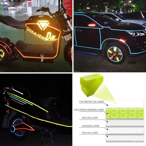 3 Rolls Reflective Tape Reflective Warning Tape Outdoor Waterproof Reflective Tape Nighttime Safety Stickers Trailer Reflective Tape Apparel (1 inch x 30 feet) in Saudi Arabia