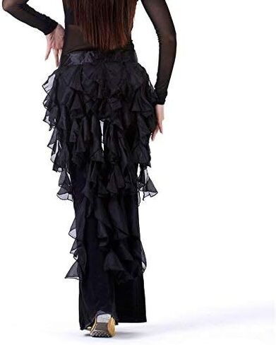Premium Belly Dance Hip Scarf Egypt Style Belt Skirt Latin Dance Tassel Wave Skirt for Outfit in Kuwait