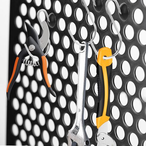 120 PCS Pegboard Hook Locks Pegboard Organizer Accessories Pegboard Clips Peg Hook Stoppers Stopping Hooks Round Holes Wall Control Accessories for Hanging Peg Board Pin Tool (Black) in Saudi Arabia