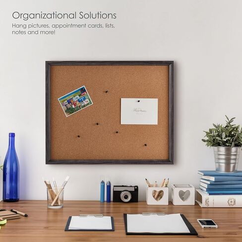 Towle Living Cork Board with 5 Push Pins for Home Office, Dorm Room, Bedroom, Kitchen, Classroom, Gray in Saudi Arabia