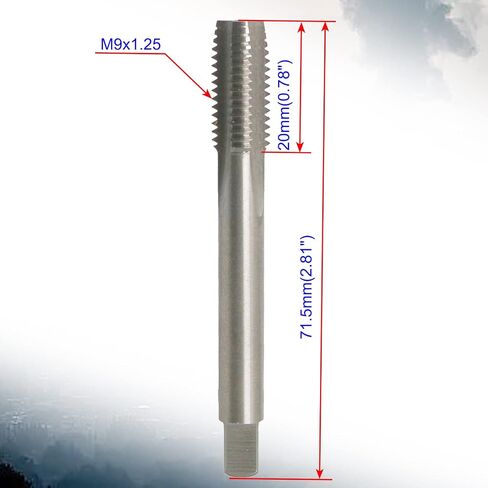 Aopin M9 x 1.25 حنفية يدوية مستدقة HSS مترية خيط أنثوي عالي السرعة من الفولاذ لليد/الآلة تستخدم صنبور لولبي مستقيم، للاستخدام في صنع خيوط جديدة، إعادة الخيوط التالفة والمحشورة، قطعة واحدة in Kuwait