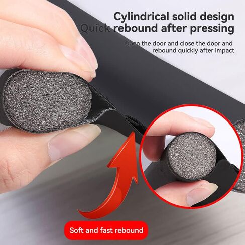 Under Door Draft Stopper, Twin Door Draft Stopper, 37" Cutable Under Door Draft Blocker Insulator Door Sweep Weather, Block Light, Block Noise, Fits for Interior／Exterior Doors (Black) in Kuwait