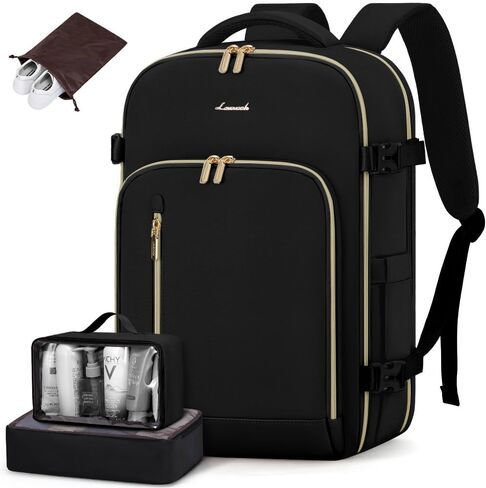 LOVEVOOK Carry on Backpack, Travel Backpack for Women Flight Approved, Large Waterproof Personal Item Travel Bag with 3 Packing Cubes, Luggage Daypack Weekender Overnight Backpack in Saudi Arabia