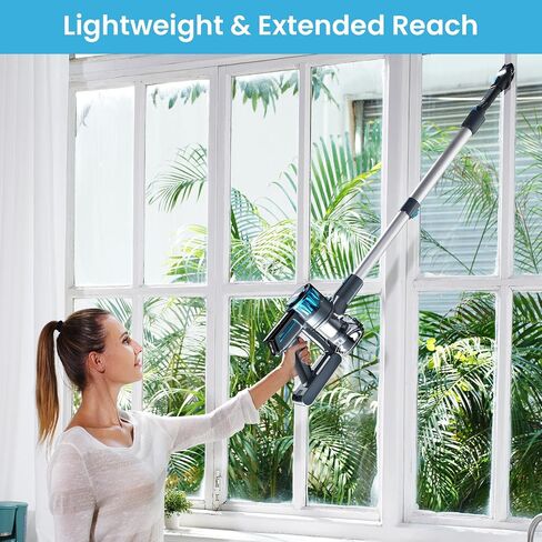 Cordless Vacuum Cleaner, 26Kpa/380W Stick Vacuum Cleaners for Home Hardwood Floor Carpet Pet Hair, Household Lightweight Vaccum Up to 45Min Runtime, Powerful Brushless Motor with Led Display in Saudi Arabia