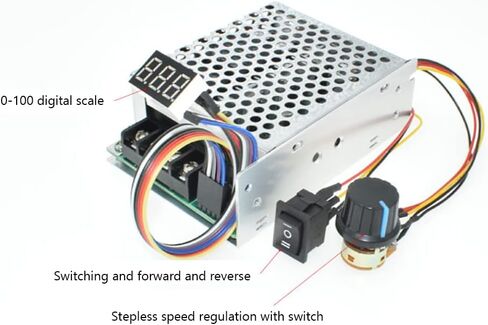 PWM DC Motor Speed Controller 10V-55V 40A Stepless DC Motor Speed Controller with Forward-Brake-Reverse Switch Ajustable Potentiometer &Digital Display in Kuwait